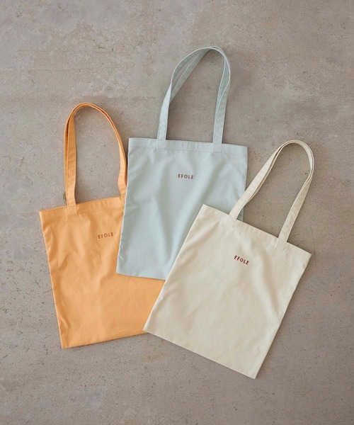 EFOLE（エフォル）の「Canvas logo embroidery tote bag / キャンバス ロゴ刺しゅう トートバッグ（トートバッグ・レディース・オフホワイト/オレンジ/ブルー・FREE）」の6枚目の写真