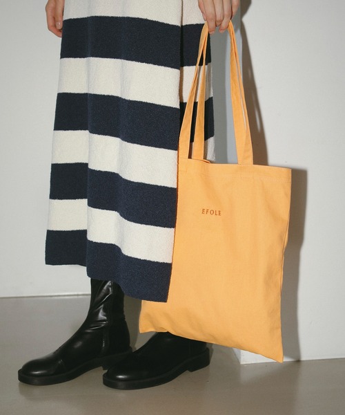 EFOLE（エフォル）の「Canvas logo embroidery tote bag / キャンバス ロゴ刺しゅう トートバッグ（トートバッグ・レディース・オフホワイト/オレンジ/ブルー・FREE）」の10枚目の写真