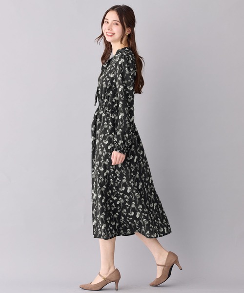 alotta(アロッタ)の「美人シルエットボウタイワンピース(ワンピース・レディース・グレー/ブラック・M/L/LL/3L)」の16枚目の写真
