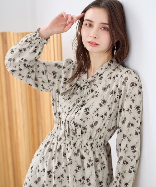 alotta(アロッタ)の「美人シルエットボウタイワンピース(ワンピース・レディース・グレー/ブラック・M/L/LL/3L)」の12枚目の写真