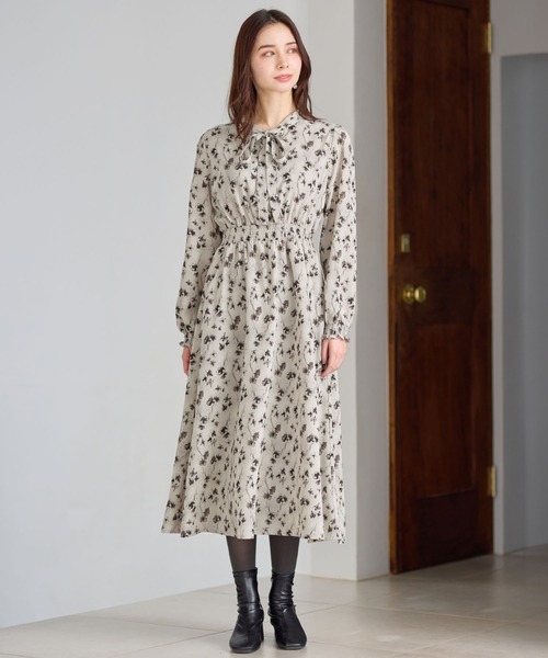 alotta(アロッタ)の「美人シルエットボウタイワンピース(ワンピース・レディース・グレー/ブラック・M/L/LL/3L)」の10枚目の写真