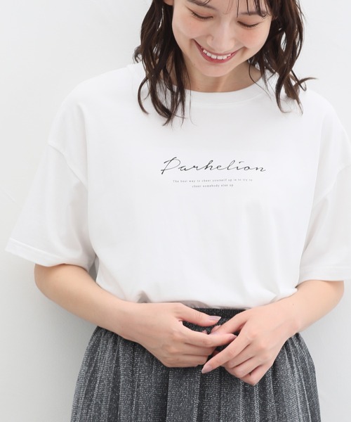 Honeys（ハニーズ）の「【接触冷感/UVカット】ロゴプリントTシャツ（T