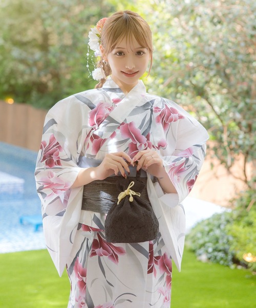浴衣 ワンピース 2way 涼やか菖蒲 ゆかた ゆかた3点セット 浴衣羽織 兵児帯 セット ワンピース浴衣 かわいい キャミワンピース