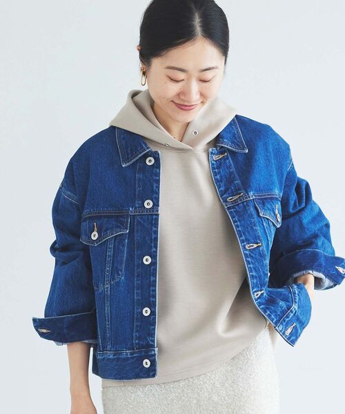 le.coeur blanc（ルクールブラン）の「ダンボールパーカー（パーカー・レディース・ダークグレー/ベージュ・38）」の2枚目の写真