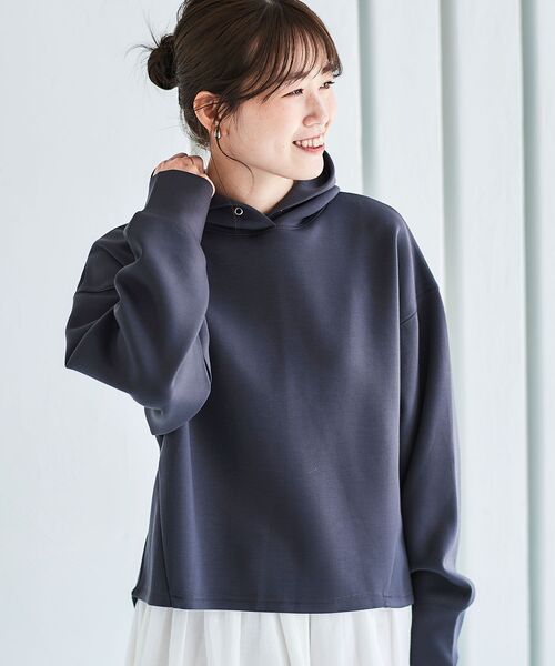 le.coeur blanc（ルクールブラン）の「ダンボールパーカー（パーカー・レディース・ダークグレー/ベージュ・38）」の5枚目の写真