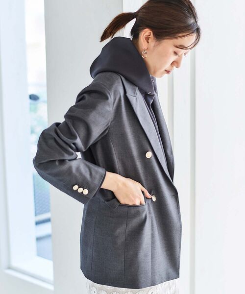 le.coeur blanc（ルクールブラン）の「ダンボールパーカー（パーカー・レディース・ダークグレー/ベージュ・38）」の16枚目の写真