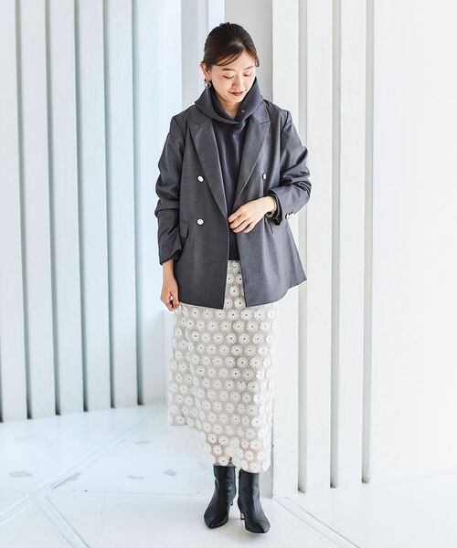 le.coeur blanc（ルクールブラン）の「ダンボールパーカー（パーカー・レディース・ダークグレー/ベージュ・38）」の18枚目の写真