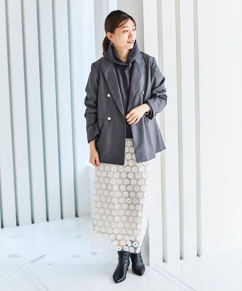 le.coeur blanc（ルクールブラン）の「ダンボールパーカー（パーカー・レディース・ダークグレー/ベージュ・38）」の19枚目の写真