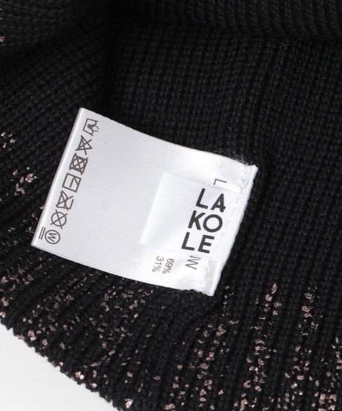 LAKOLE（ラコレ）の「箔プリントニットワッチ / 133094（ニットキャップ/ビーニー・レディース・ブラック/グレー/オフホワイト・FREE）」の7枚目の写真