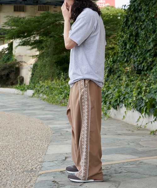 NO NEED（ノーニード）の「キューバ刺繍 リラックスワイドパンツ /セットアップ可能（その他パンツ・メンズ・グレー/ベージュ/ネイビー・ﾌﾘ-）」の16枚目の写真