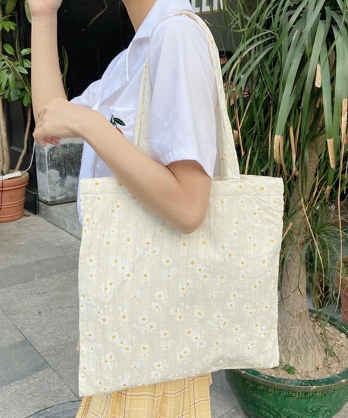 urbanfemine./フラワーキャンバストートバッグ U7206（ショルダー  