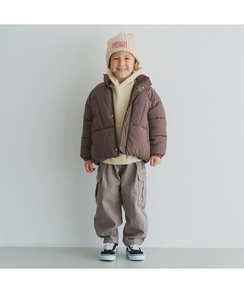 p.premier(ピードットプルミエ)の「マフラーいらずのふわもこ中綿ジャケット(ダウンジャケット/コート・キッズ・ベージュ/ダークブラウン/グリーン/ブラック・80/90/100/110/120/130/140)」の7枚目の写真