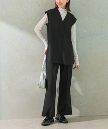 ウォッシャブル ジレ+パンツセットアップ