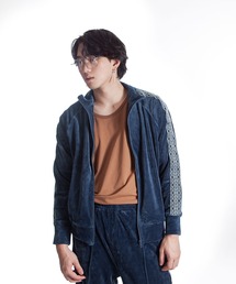 ZIP FIVE -White Line-（ジップファイブホワイトライン）の「【White Line】 90s ベロア コンパクト トラックトップ / トラックジャケット / 短丈 トップス（ブルゾン）」