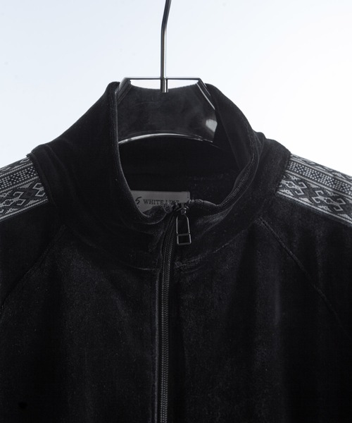 ZIP FIVE -White Line-(ジップファイブホワイトライン)の「【White Line】 90s ベロア コンパクト トラックトップ / トラックジャケット / 短丈 トップス(ブルゾン・メンズ・ブラック/グレー/ベージュ/ネイビー/オレンジ・MEDIUM/LARGE/X-LARGE)」の14枚目の写真