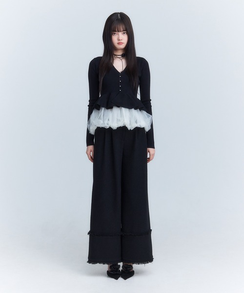 EIMY ISTOIRE（エイミーイストワール）の「ツイードワイドパンツ（その他パンツ・レディース・その他8/ブラック/アイボリー・S/M）」の3枚目の写真