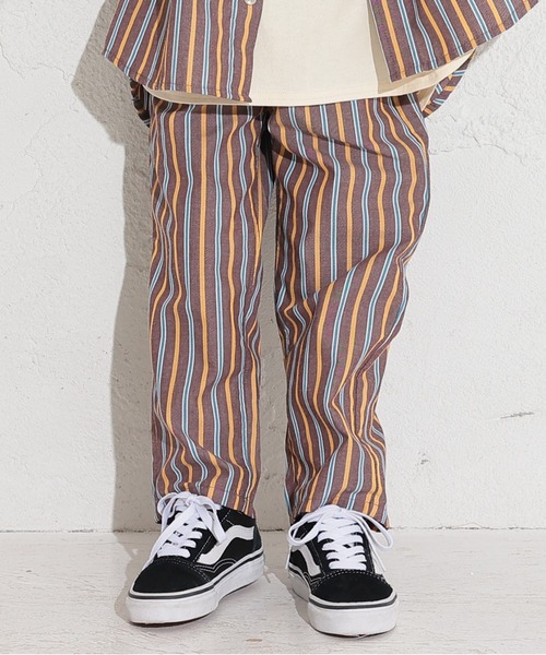 Ocean&Ground(オーシャン&グラウンド)の「ストライプワイドイージーパンツ(その他パンツ・キッズ・ブラウン/サンドベージュ・90/100/110/120/80/130/95/140)」の1枚目の写真