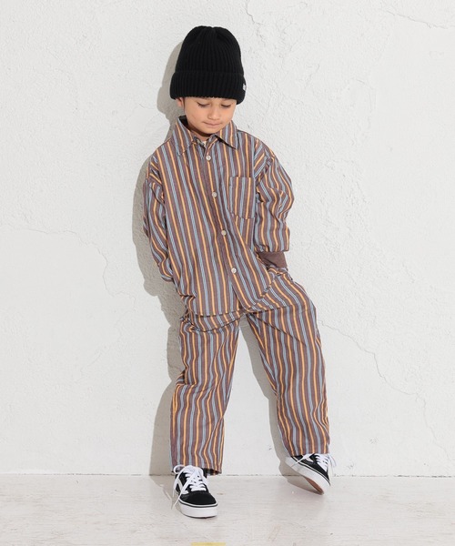 Ocean&Ground(オーシャン&グラウンド)の「ストライプワイドイージーパンツ(その他パンツ・キッズ・ブラウン/サンドベージュ・90/100/110/120/80/130/95/140)」の5枚目の写真