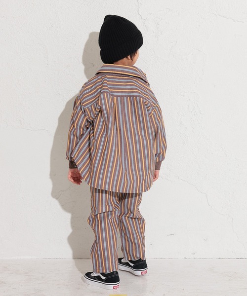 Ocean&Ground(オーシャン&グラウンド)の「ストライプワイドイージーパンツ(その他パンツ・キッズ・ブラウン/サンドベージュ・90/100/110/120/80/130/95/140)」の6枚目の写真