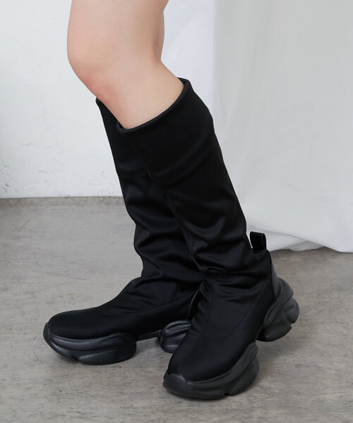 RAY CASSIN（レイカズン）の「サイハイストレッチブーツ（ブーツ・レディース・ブラック/ブラウン・SMALL/MEDIUM/LARGE）」の4枚目の写真