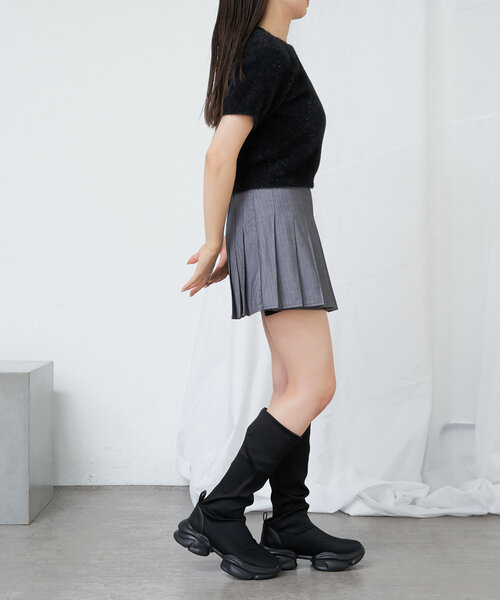 RAY CASSIN（レイカズン）の「サイハイストレッチブーツ（ブーツ・レディース・ブラック/ブラウン・SMALL/MEDIUM/LARGE）」の5枚目の写真