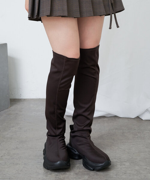 RAY CASSIN（レイカズン）の「サイハイストレッチブーツ（ブーツ・レディース・ブラック/ブラウン・SMALL/MEDIUM/LARGE）」の8枚目の写真