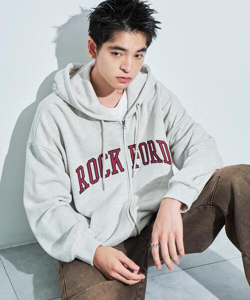 WEGO（ウィゴー）の「WEGO/ワッペンロゴジップパーカー（パーカー・メンズ・ブラック/杢グレー/アッシュグレー/オートミール/ブラウン・MEDIUM/LARGE）」の8枚目の写真