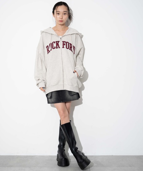 WEGO（ウィゴー）の「WEGO/ワッペンロゴジップパーカー（パーカー・メンズ・ブラック/杢グレー/アッシュグレー/オートミール/ブラウン・MEDIUM/LARGE）」の11枚目の写真