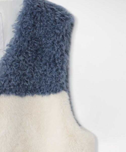 LOVELESS(ラブレス)の「ブロッキングファーコンビベスト(ベスト・レディース・オフホワイト/ブラック/ベージュ系その他・34/36)」の19枚目の写真