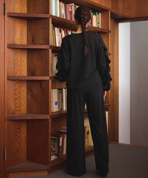 Edit Sheen（エディットシーン）の「スウェットワイドパンツ（スウェットパンツ・レディース・グレイッシュベージュ/ブラック/グレー・M）」の13枚目の写真