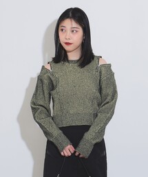 Ray BEAMS | メランジ ショルダー ジップ ニット(ニット/セーター)