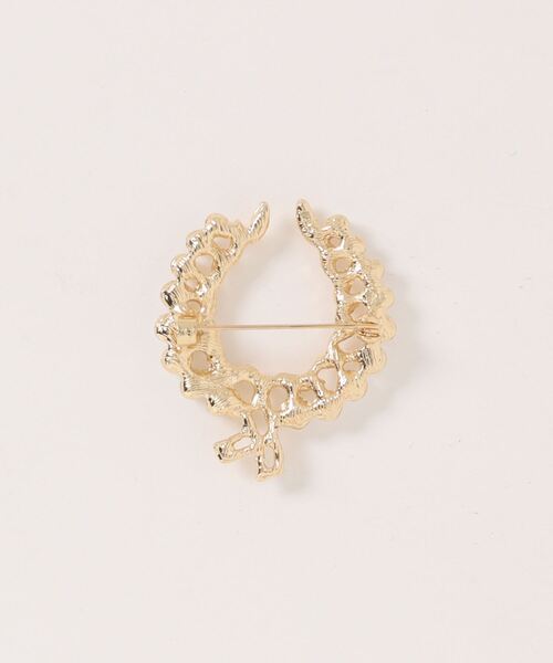 THEATRE PRODUCTS（シアタープロダクツ）の「ﾘｰﾌﾓﾁｰﾌﾊﾟｰﾙﾌﾞﾛｰﾁ（ブローチ/コサージュ・レディース・ゴールド・FREE）」の2枚目の写真