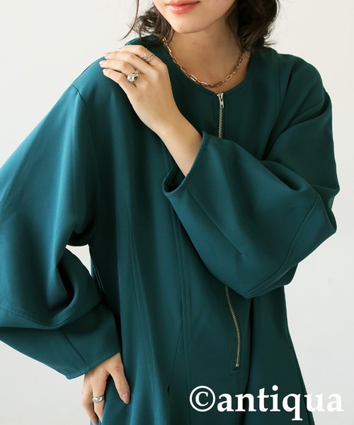 antiqua(アンティカ)の「ジップワンピース(ワンピース・レディース・ブラック/ブルーグリーン・P/R)」の14枚目の写真