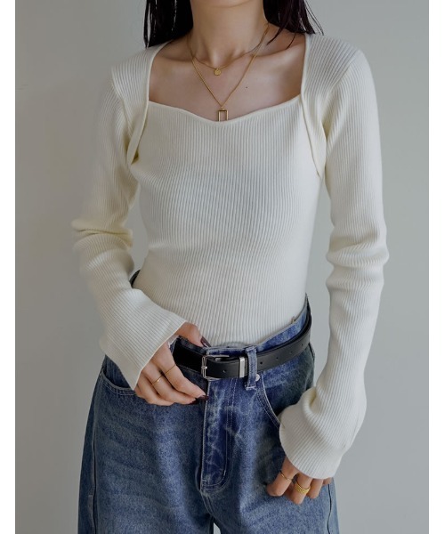 セール】ハートネックニットトップス（ニット/セーター）｜Re:EDIT