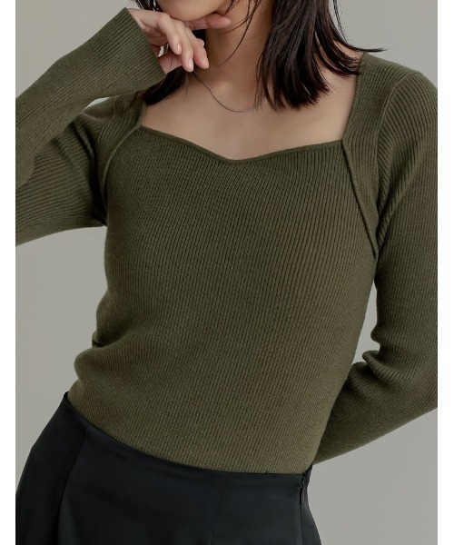 セール】ハートネックニットトップス（ニット/セーター）｜Re:EDIT