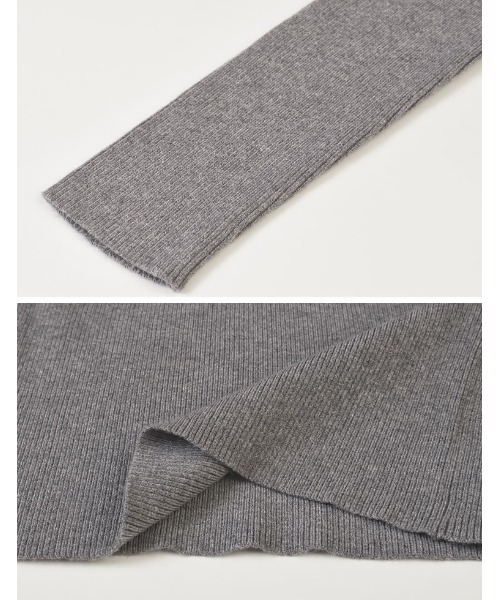 Re:EDIT(リエディ)の「ハートネックニットトップス(ニット/セーター・レディース・ダークブラウン/ブラック/アイボリー/カーキ/チャコールグレー/イエロー/グリーン・MEDIUM/LARGE)」の13枚目の写真