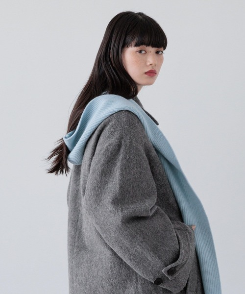 yuw（ユウ）の「Ｍｉｎｋウールフードマフラー　 151550（マフラー・レディース・ブラック/チャコールグレー/ブルー・FREE）」の22枚目の写真