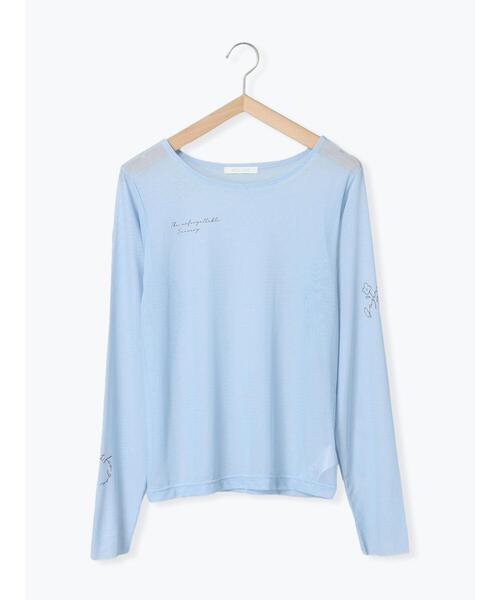 ehka sopo(エヘカソポ)の「プリントシアーカットソー(Tシャツ/カットソー・レディース・キナリ/ピンク/サックスブルー・F)」の9枚目の写真