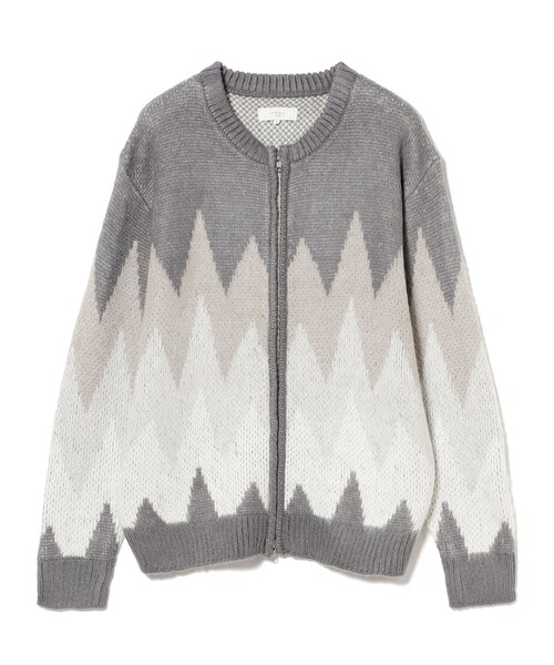 B:MING by BEAMS（ビーミングバイビームス）の「5ゲージ ジャカード フルジップ ニット（ニット/セーター・メンズ・グレー/ブラウン・S/M/L/XL）」の13枚目の写真
