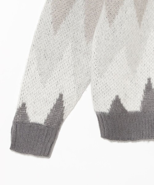 B:MING by BEAMS（ビーミングバイビームス）の「5ゲージ ジャカード フルジップ ニット（ニット/セーター・メンズ・グレー/ブラウン・S/M/L/XL）」の15枚目の写真