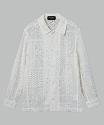 【残りわずか】パッチワークレースシャツ L/S |夏服/通気性/ドライタッチ