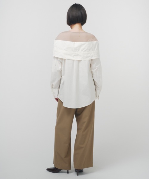 THINGS THAT MATTER（シングス ザット マター）の「T/W LAYERED PANTS/ TWレイヤードパンツ（スラックス・レディース・ブラック/ベージュ/ストライプ・1/2）」の6枚目の写真