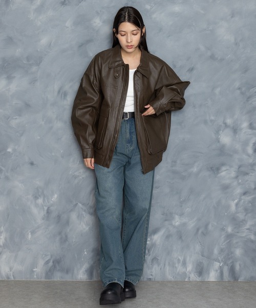 vintage A-2レザージャケット Vintage-like synthetic leather A-2 jacket/ヴィンテージライク