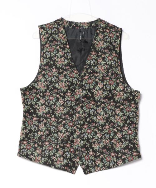 pattern torso ジャガード　ゴブラン　ボタニカル　花柄　サロペワンピ フラワーデザインノーカラージャケット ゴブランジャガード