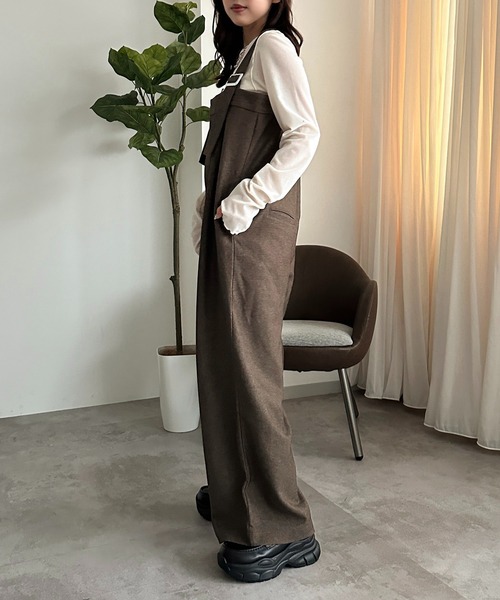 apres jour mignon(アプレジュールミニョン)の「サス付きパンツ【ZOZOTOWN限定アイテム】(その他パンツ・レディース・ブラウン系その他/ブラック系その他/ダークブラウン/チャコールグレー・X-LARGE/SMALL/MEDIUM)」の3枚目の写真
