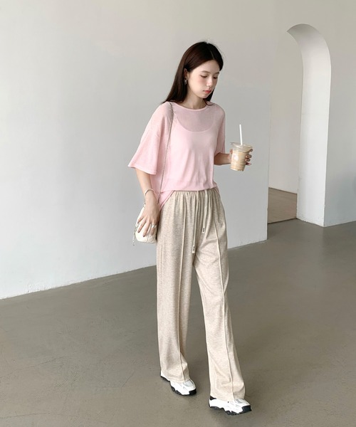 ^_ ̫_^ Kashiko ピンタックワイドパンツ セール】【選べる2タイプ・丈感】ピンタックワイドパンツ（その他