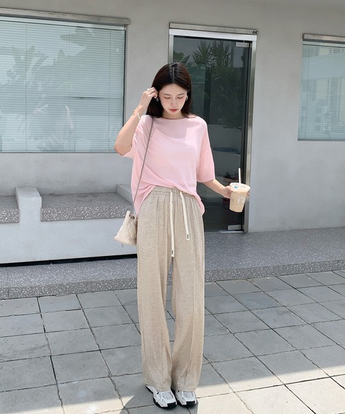 セール】【選べる2タイプ・丈感】ピンタックワイドパンツ（その他