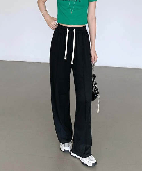 セール】【選べる2タイプ・丈感】ピンタックワイドパンツ（その他