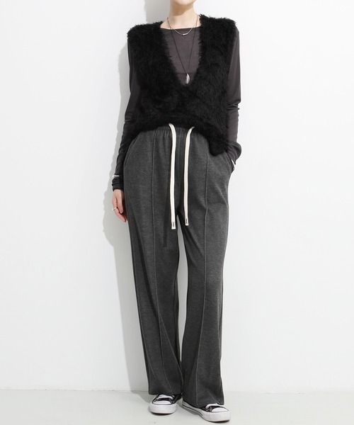 セール】【選べる2タイプ・丈感】ピンタックワイドパンツ（その他