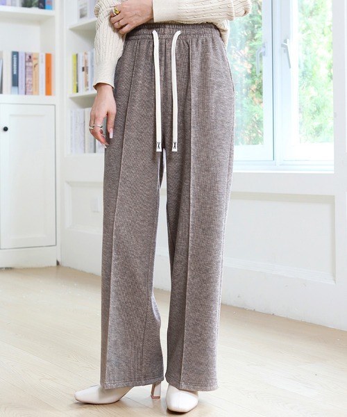 セール】【選べる2タイプ・丈感】ピンタックワイドパンツ（その他